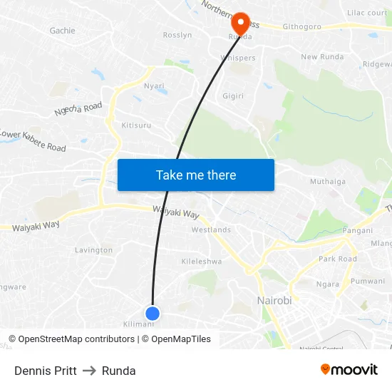 Dennis Pritt to Runda map