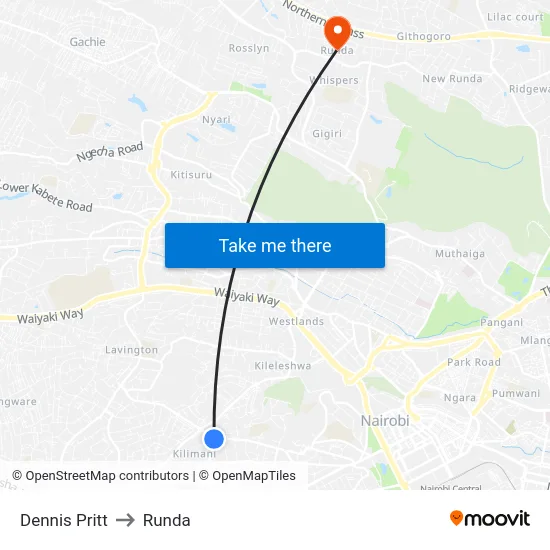 Dennis Pritt to Runda map