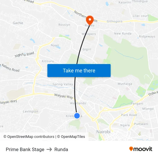 Prime Bank Stage to Runda map