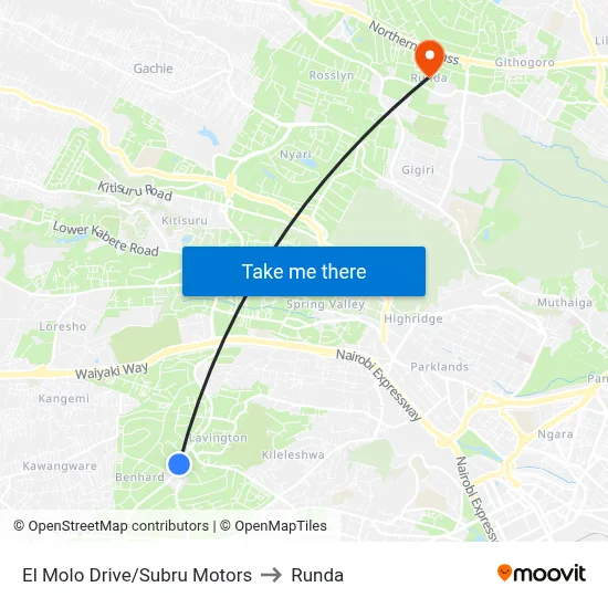 El Molo Drive/Subru Motors to Runda map