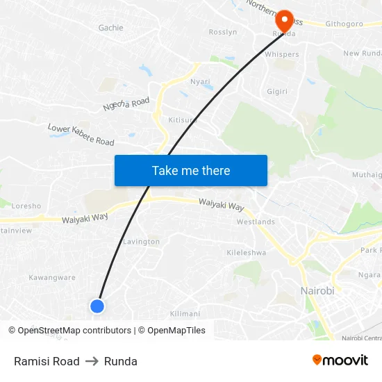 Ramisi Road to Runda map