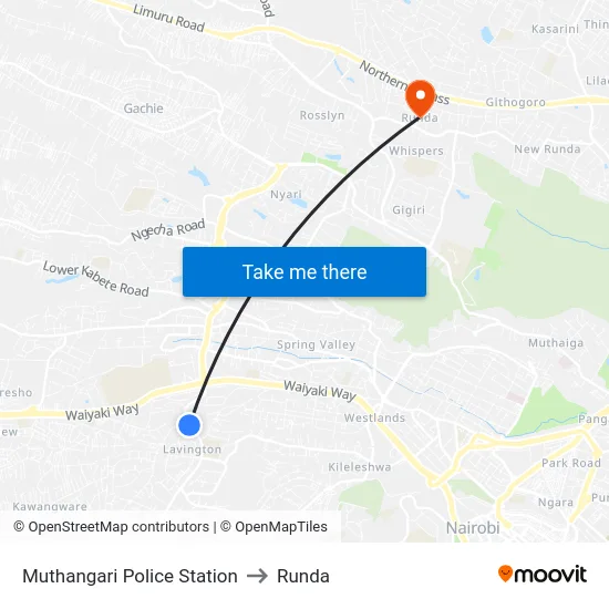 Muthangari Police Station to Runda map