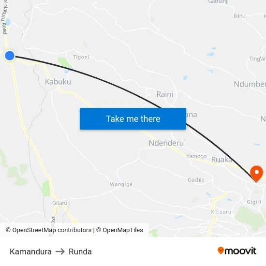 Kamandura to Runda map