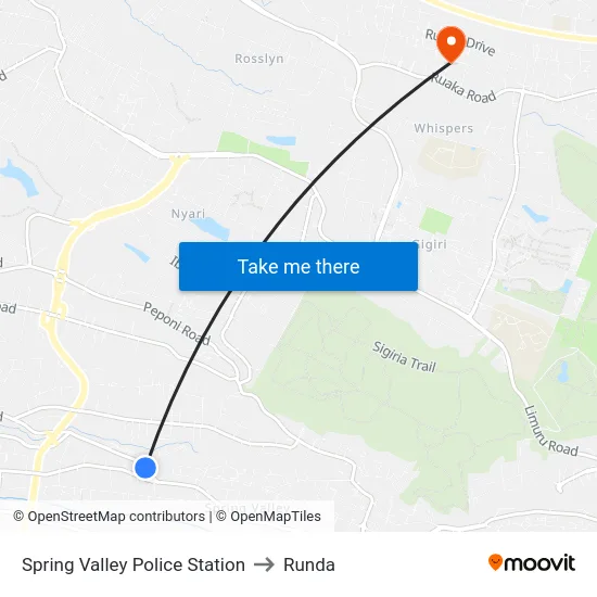 Spring Valley Police Station to Runda map