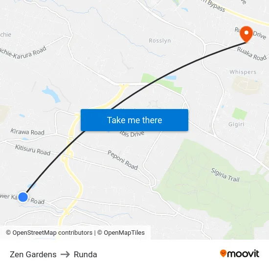 Zen Gardens to Runda map