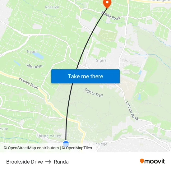 Brookside Drive to Runda map