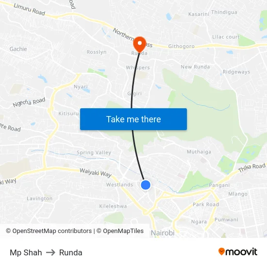 Mp Shah to Runda map