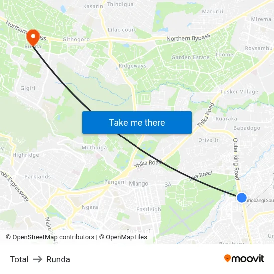 Total to Runda map