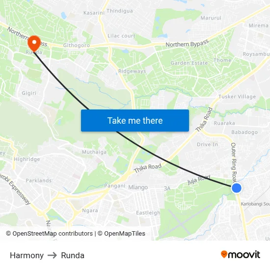 Harmony to Runda map