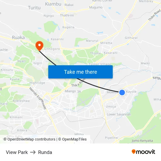 View Park to Runda map
