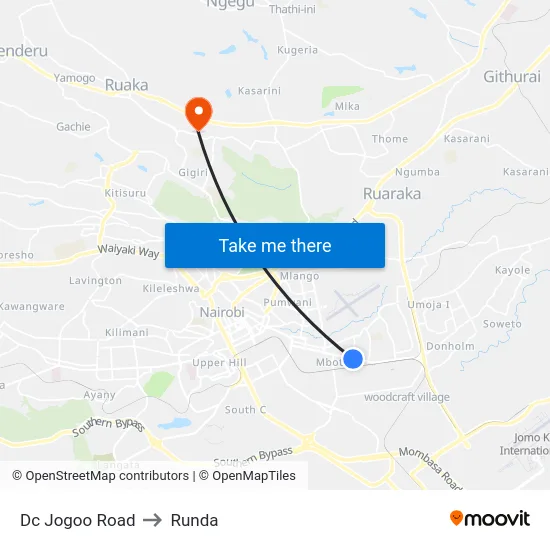 Dc Jogoo Road to Runda map