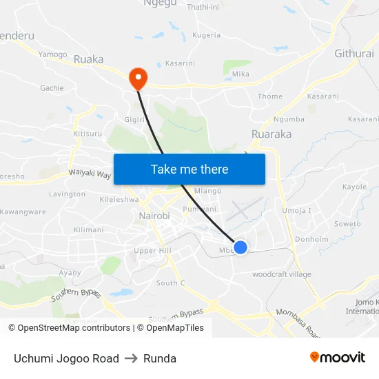 Uchumi Jogoo Road to Runda map