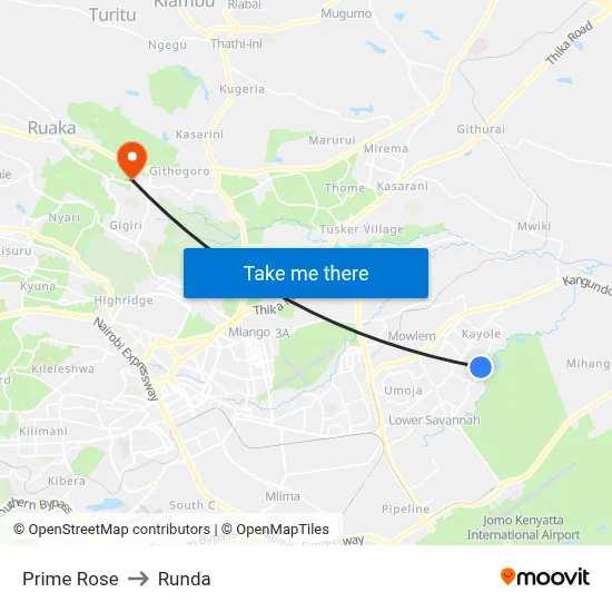 Prime Rose to Runda map