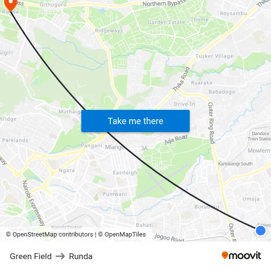 Green Field to Runda map