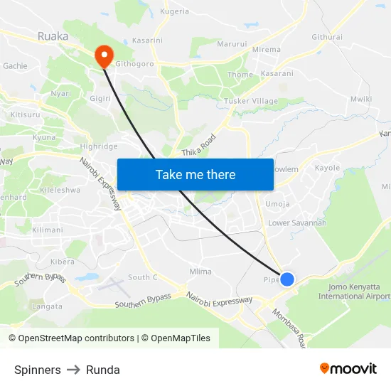 Spinners to Runda map