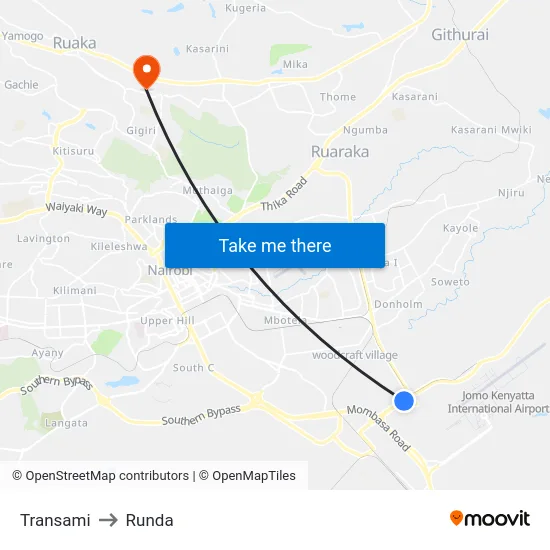 Transami to Runda map
