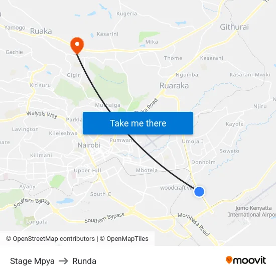Stage Mpya to Runda map