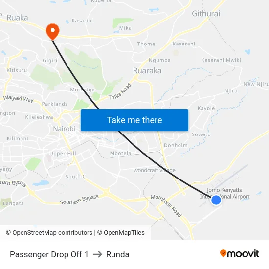 Passenger Drop Off 1 to Runda map
