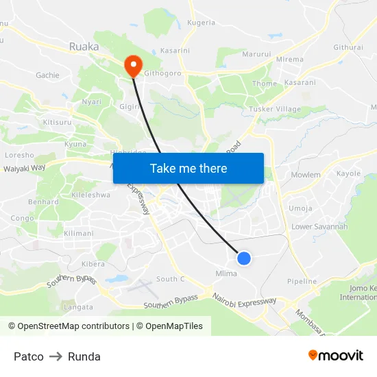 Patco to Runda map