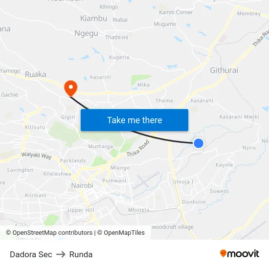 Dadora Sec to Runda map