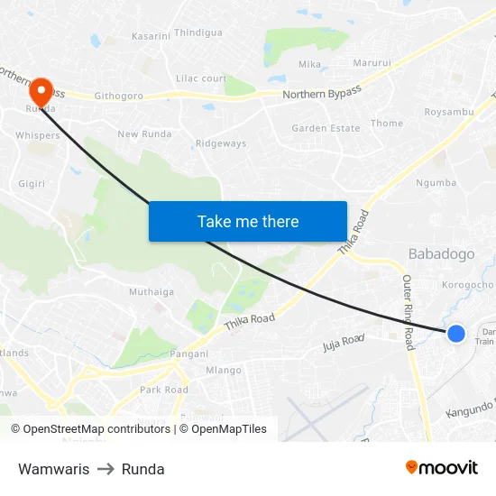 Wamwaris to Runda map