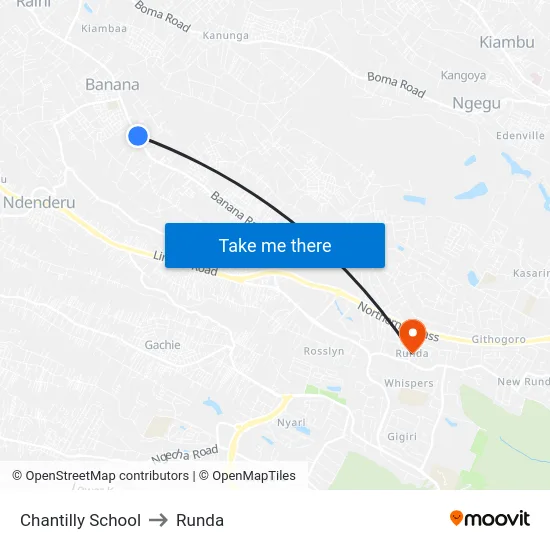 Chantilly School to Runda map