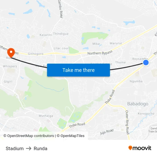 Stadium to Runda map