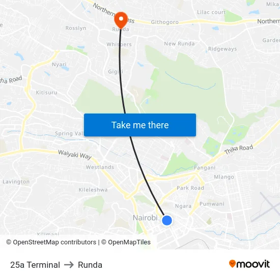 25a Terminal to Runda map