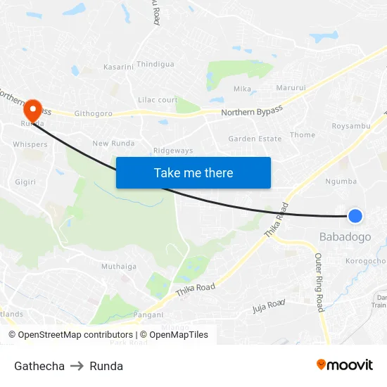 Gathecha to Runda map