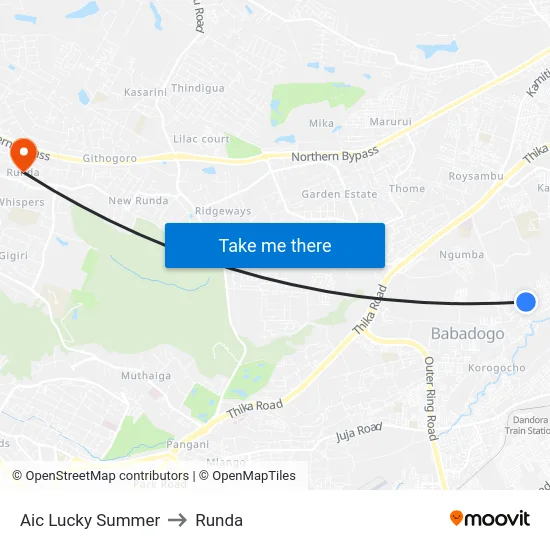 Aic Lucky Summer to Runda map