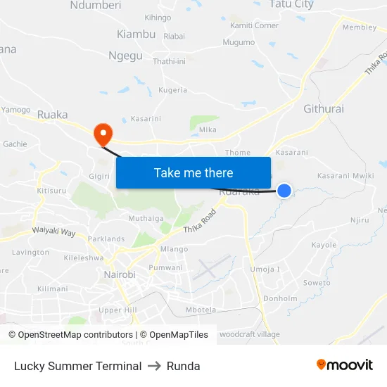 Lucky Summer Terminal to Runda map
