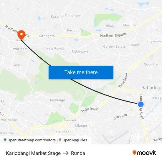 Kariobangi Market Stage to Runda map