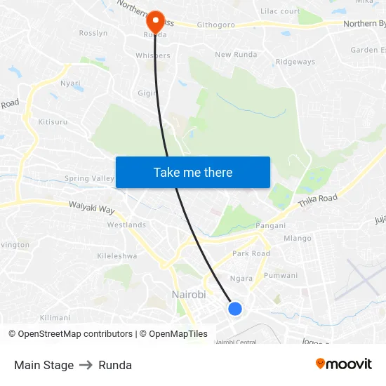 Main Stage to Runda map