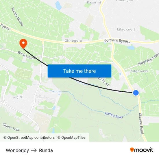 Wonderjoy to Runda map