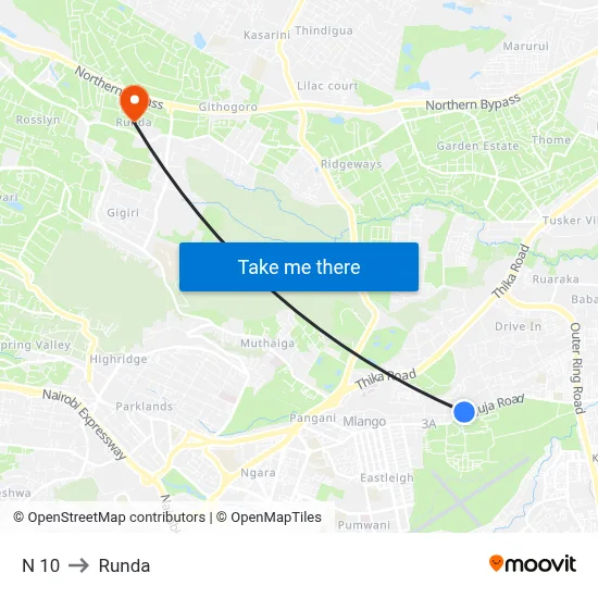 N 10 to Runda map