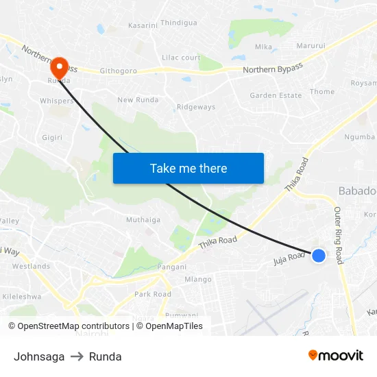 Johnsaga to Runda map
