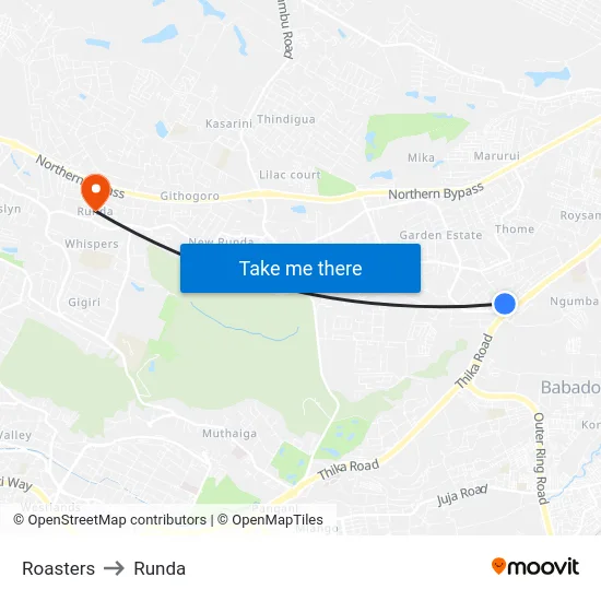 Roasters to Runda map