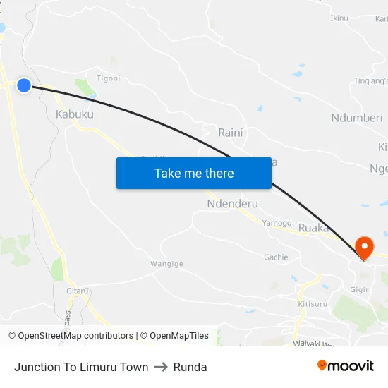 Junction To Limuru Town to Runda map