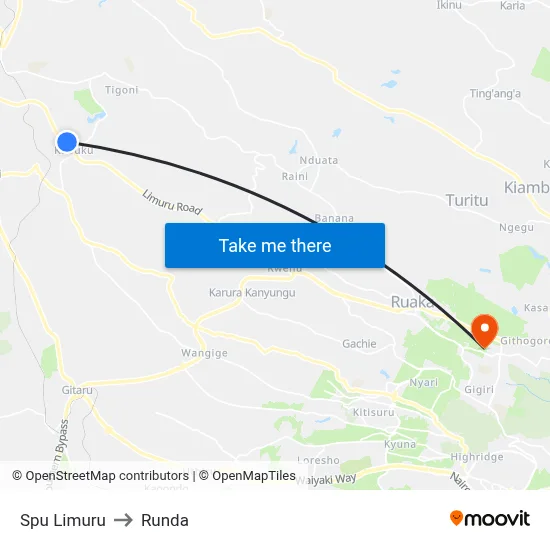 Spu Limuru to Runda map
