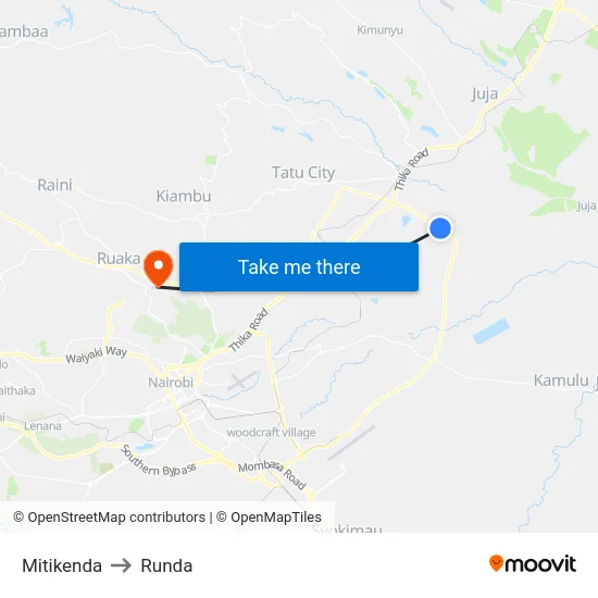 Mitikenda to Runda map