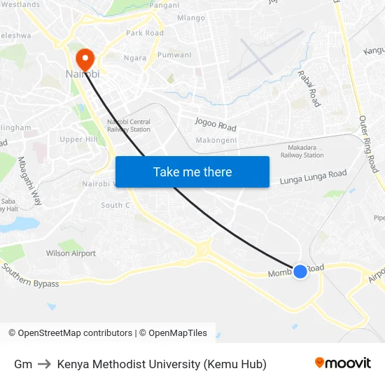 Gm to Kenya Methodist University (Kemu Hub) map