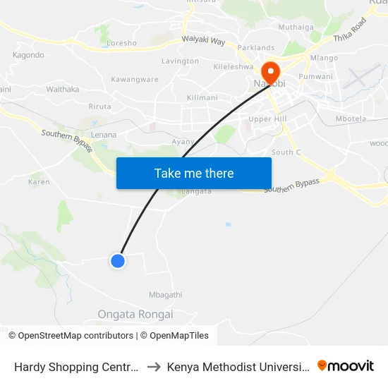 Hardy Shopping Centre/Beacons In to Kenya Methodist University (Kemu Hub) map