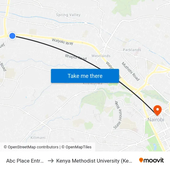 Abc Place Entrance to Kenya Methodist University (Kemu Hub) map