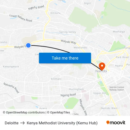 Deloitte to Kenya Methodist University (Kemu Hub) map