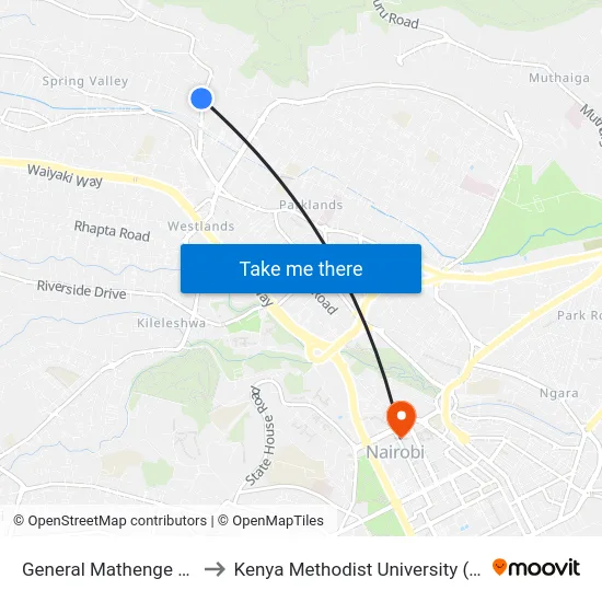 General Mathenge Junction to Kenya Methodist University (Kemu Hub) map