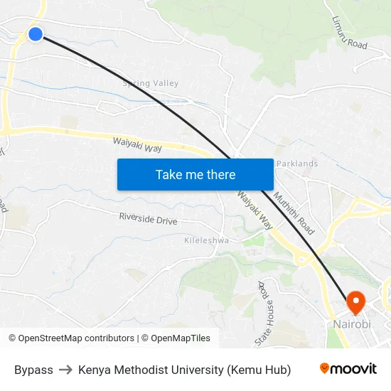 Bypass to Kenya Methodist University (Kemu Hub) map