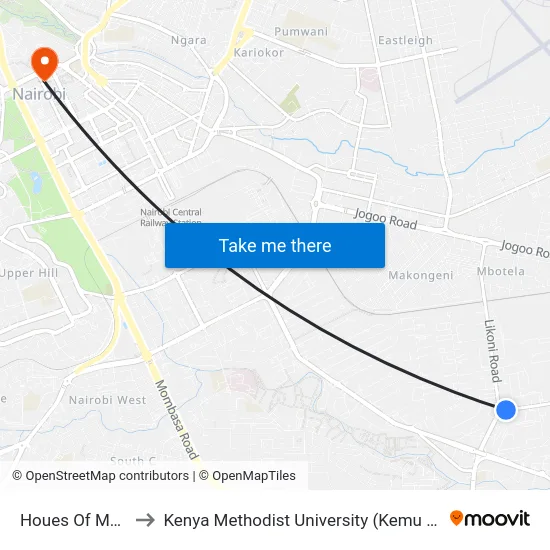 Houes Of Manji to Kenya Methodist University (Kemu Hub) map