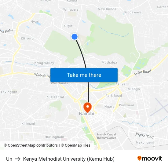 Un to Kenya Methodist University (Kemu Hub) map
