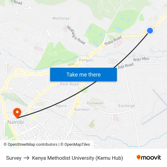 Survey to Kenya Methodist University (Kemu Hub) map