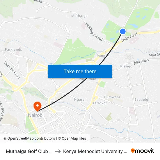 Muthaiga Golf Club Entrance to Kenya Methodist University (Kemu Hub) map